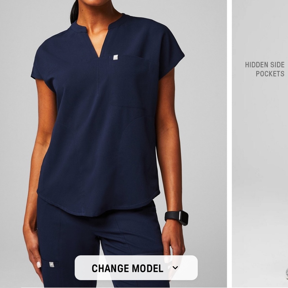 Fabletics Navy scrub top xxl/1x
